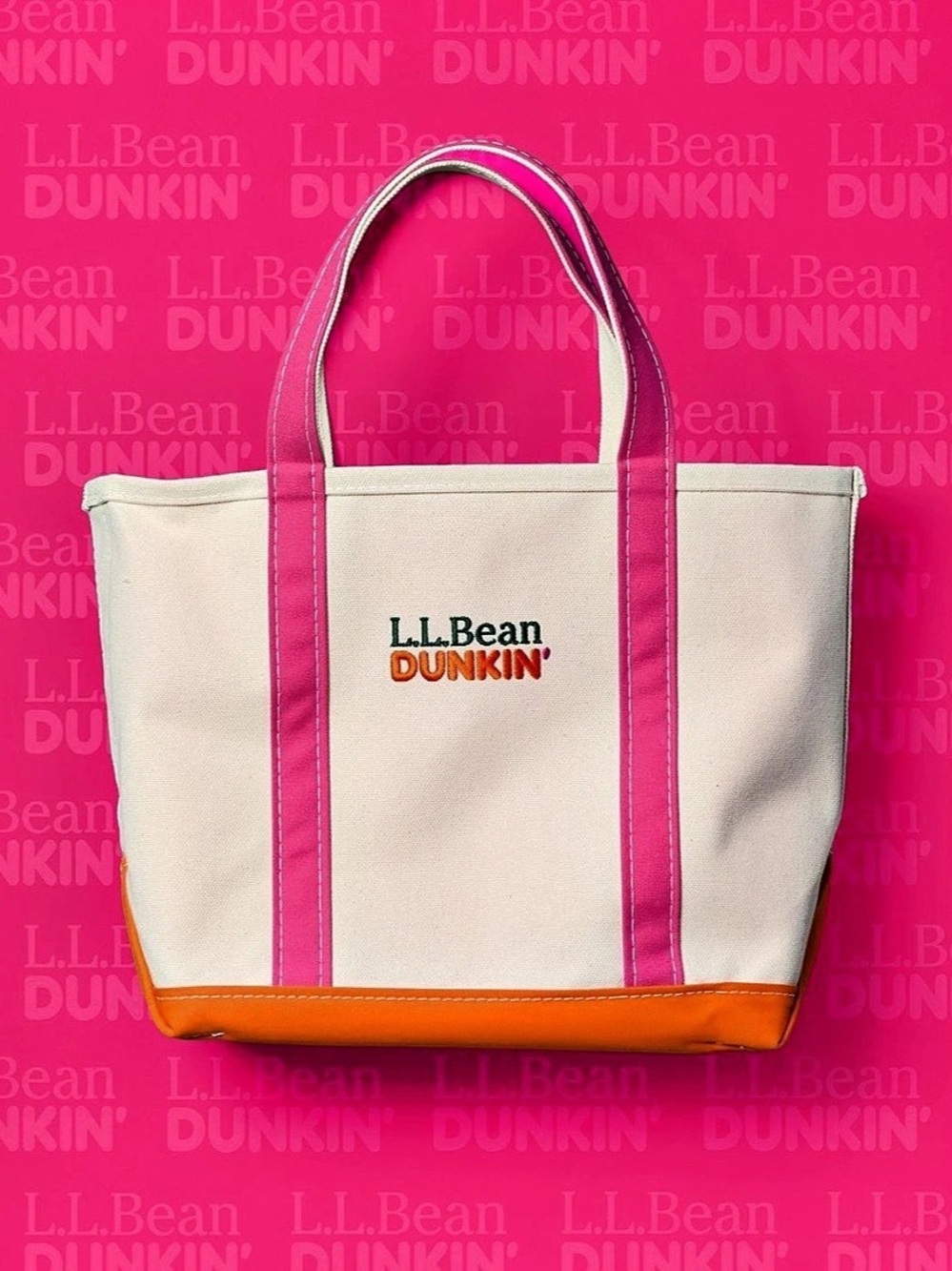 L.L.Bean x Dunkin' Boat and Tote in White & Pink